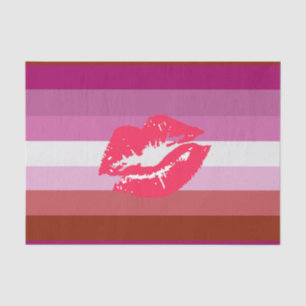 Papel De Seda Bandera de Orgullo Lesbiana de Labial