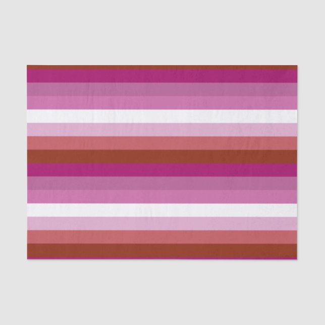 Papel De Seda Bandera de orgullo lésbico horizontal (Anverso)