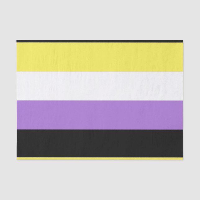 Papel De Seda Bandera de orgullo no binario (Anverso)