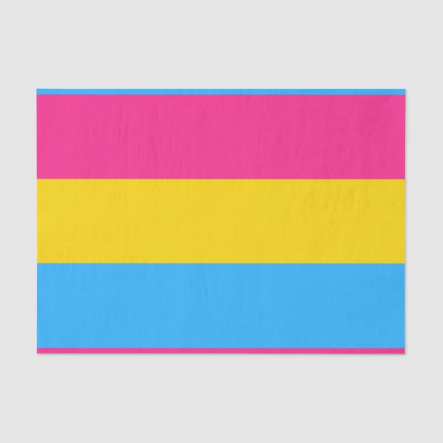 Papel De Seda Bandera de Orgullo Pansexual Horizontal (Anverso)