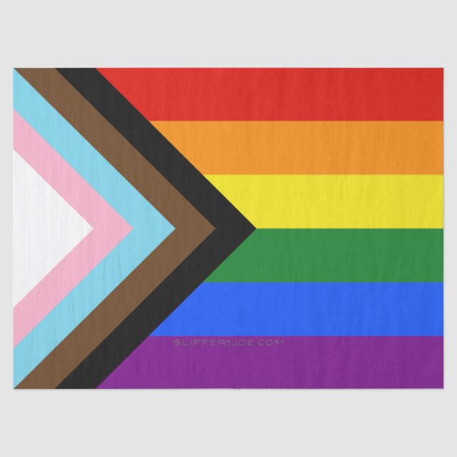 Papel De Seda Bandera de orgullo progresista de SlipperyJoe's se (Anverso)