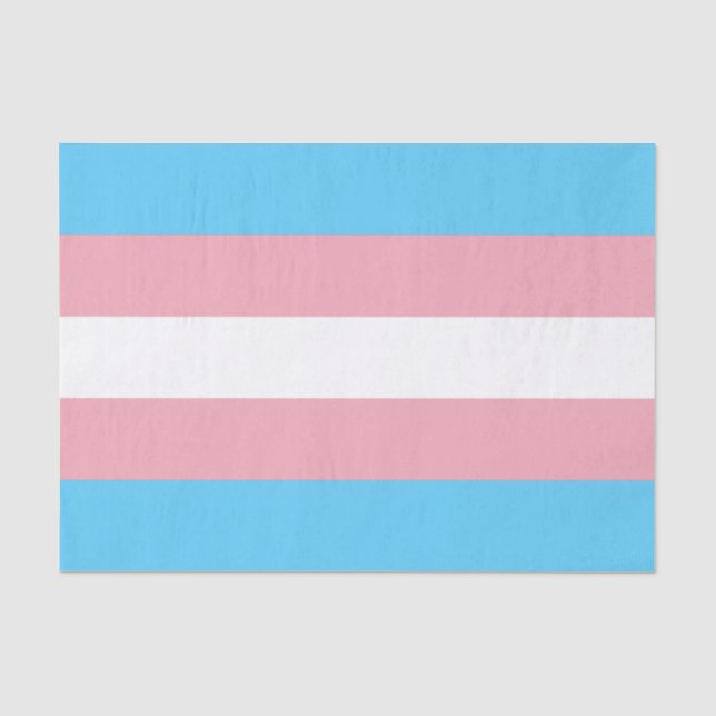 Papel De Seda Bandera de Orgullo Transgénero Horizontal (Anverso)