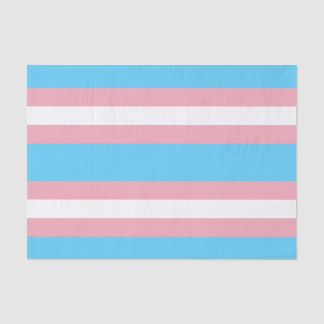 Papel De Seda Bandera de Orgullo Transgénero Horizontal (Anverso)