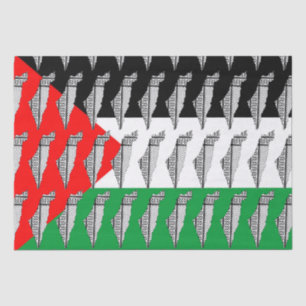 Papel De Seda Bandera de Palestina y mapa con el modelo de Keffi