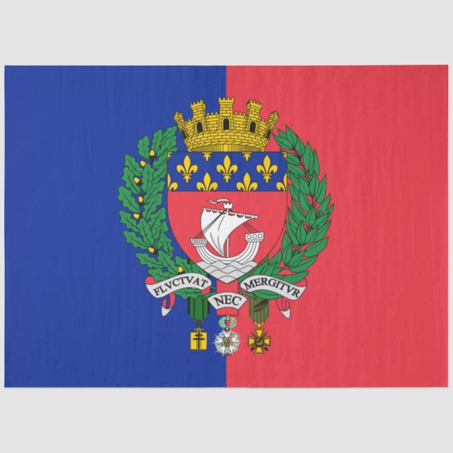 Papel De Seda Bandera de París (Francia) (Anverso)