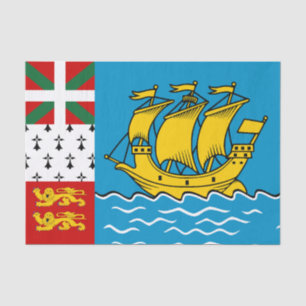 Papel De Seda Bandera de Saint Pierre y Miquelon