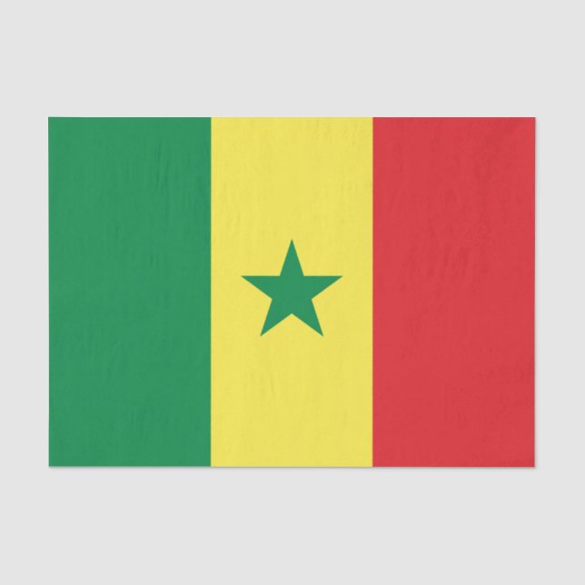 Papel De Seda Bandera de Senegal (Anverso)