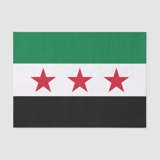 Papel De Seda Bandera de Siria (Anverso)