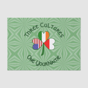 Papel De Seda Bandera de trébol personalizada americano irlandés