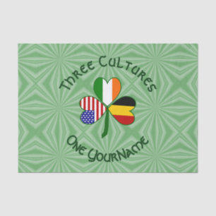 Papel De Seda Bandera de Trébol Personalizada Belga Irlandesa Am