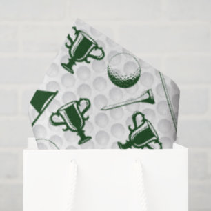 Papel De Seda Bandera de Trofeo Ti de los Clubes de Golf Blanco 