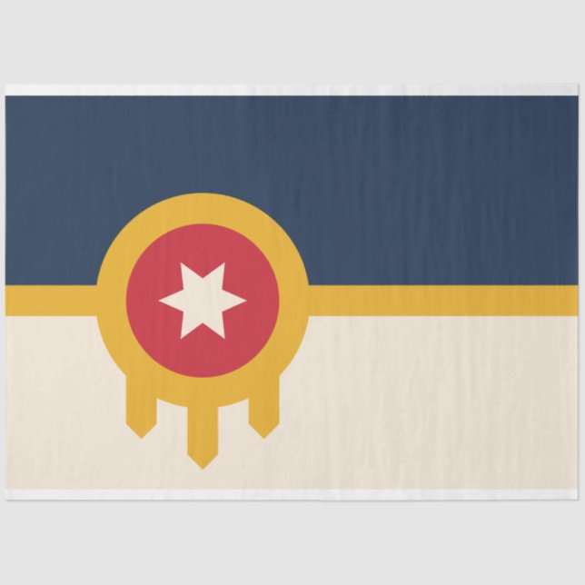 Papel De Seda Bandera de Tulsa (Oklahoma) (Anverso)