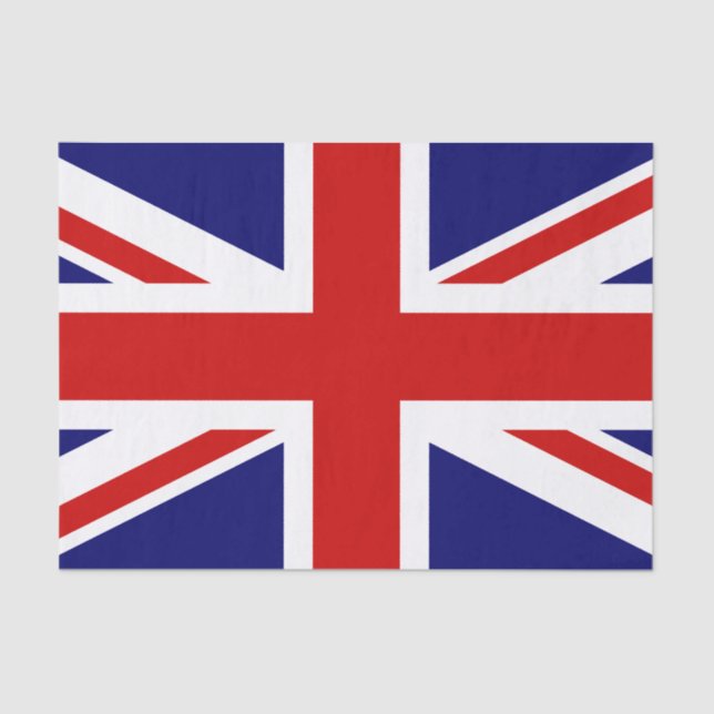 Papel De Seda Bandera de Union Jack del Reino Unido (Anverso)