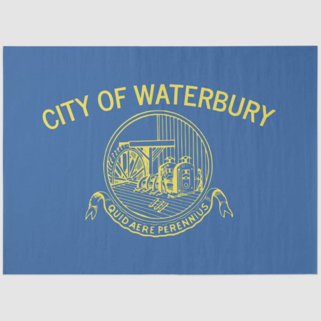 Papel De Seda Bandera de Waterbury (Connecticut) (Anverso)