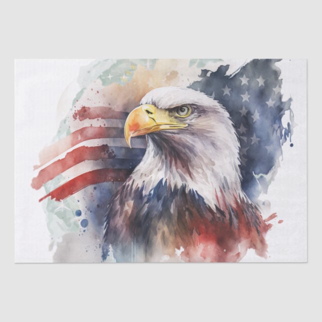 Papel De Seda Bandera del águila patriótica (Anverso)