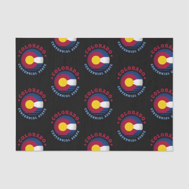 PAPEL DE SEDA BANDERA DEL ESTADO CENTENARIO DE COLORADO (Anverso)