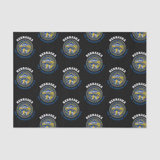 PAPEL DE SEDA BANDERA DEL ESTADO DE CORNHUSKER DE NEBRASKA (Anverso)