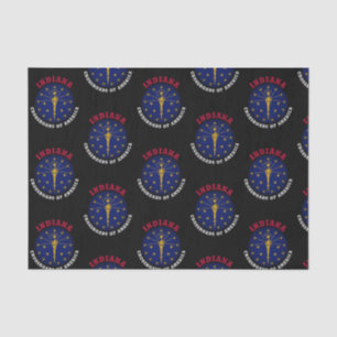 PAPEL DE SEDA BANDERA DEL ESTADO DE CRUCES DE INDIANA