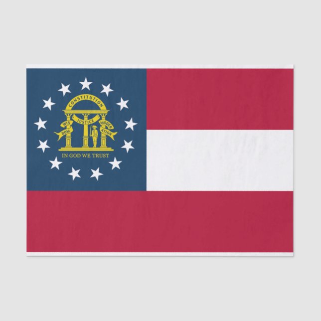 Papel De Seda Bandera del Estado de Georgia (Anverso)