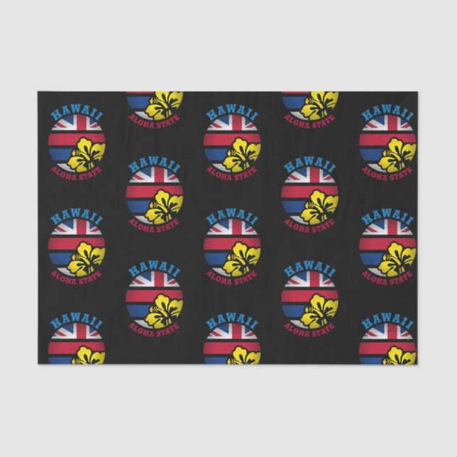 PAPEL DE SEDA BANDERA DEL ESTADO DE HAWAII ALOHA (Anverso)