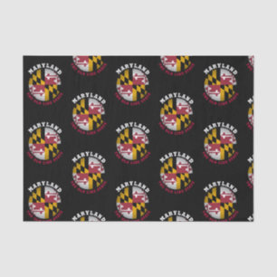 PAPEL DE SEDA BANDERA DEL ESTADO DE LA LÍNEA VIEJA DE MARYLAND