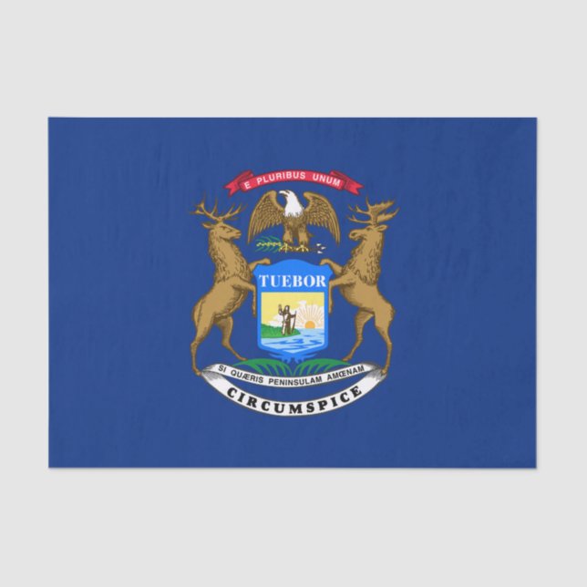 Papel De Seda Bandera del estado de Michigan (Anverso)