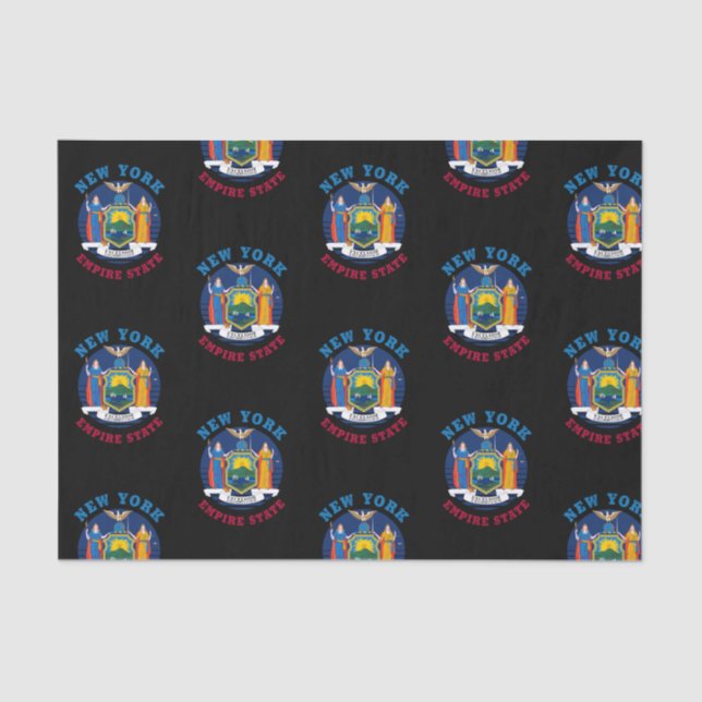 PAPEL DE SEDA BANDERA DEL ESTADO DE NUEVA YORK (Anverso)