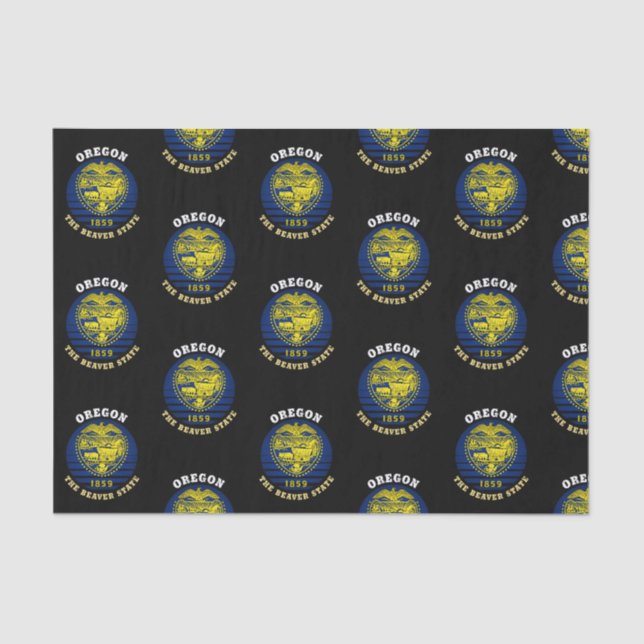 PAPEL DE SEDA BANDERA DEL ESTADO DE OREGON BEAVER (Anverso)