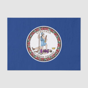 Papel De Seda Bandera del Estado de Virginia