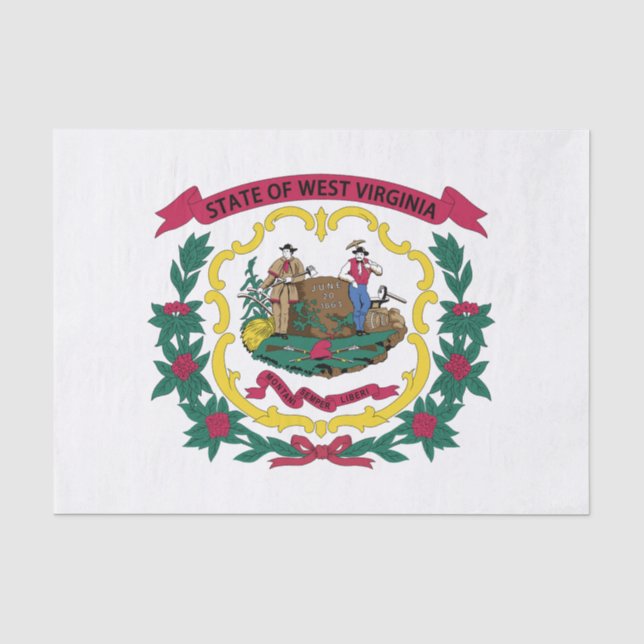Papel De Seda Bandera del Estado de Virginia Occidental (Anverso)