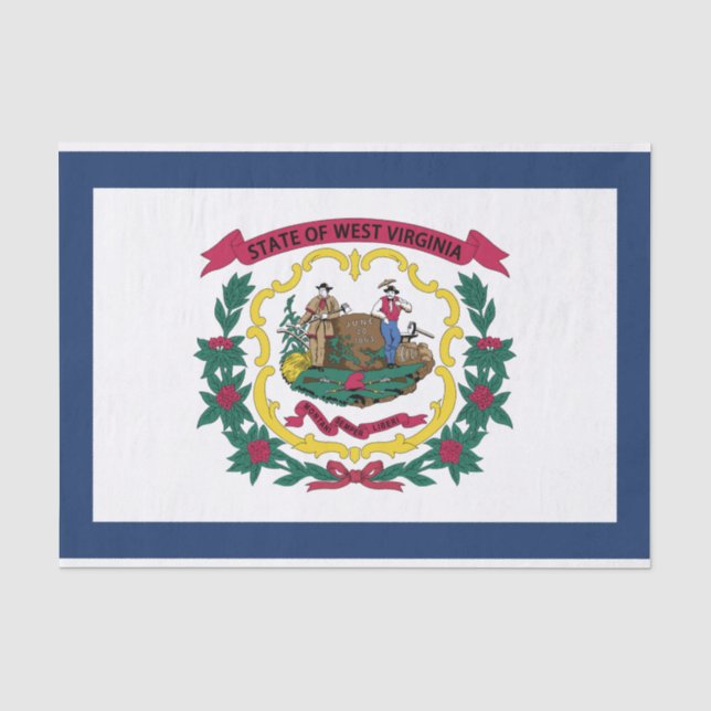 Papel De Seda Bandera del Estado de Virginia Occidental (Anverso)