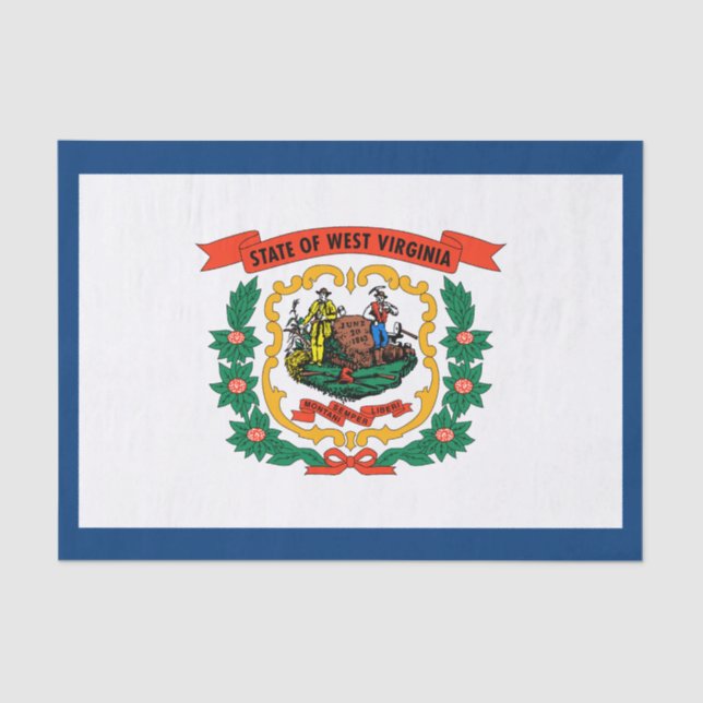 Papel De Seda Bandera del Estado de Virginia Occidental (Anverso)