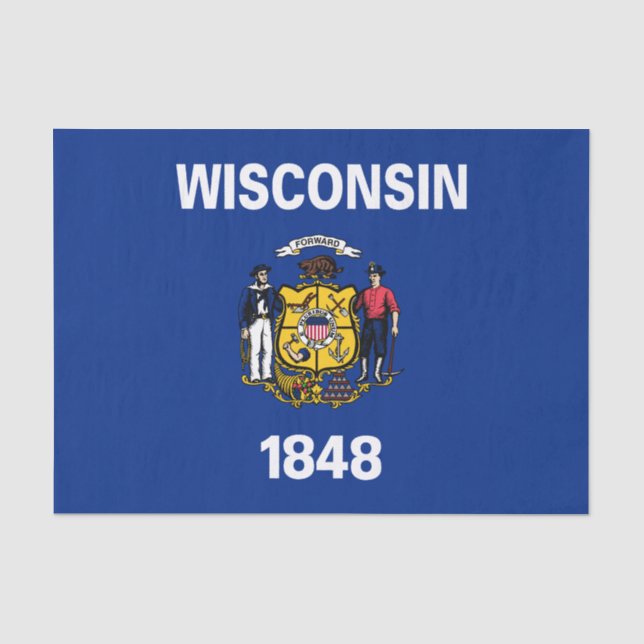 Papel De Seda Bandera del estado de Wisconsin (Anverso)
