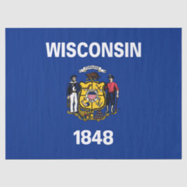Papel De Seda Bandera del Estado de Wisconsin