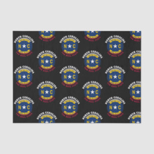 PAPEL DE SEDA BANDERA DEL ESTADO DEL HEEL DE CAROLINA DEL NORTE