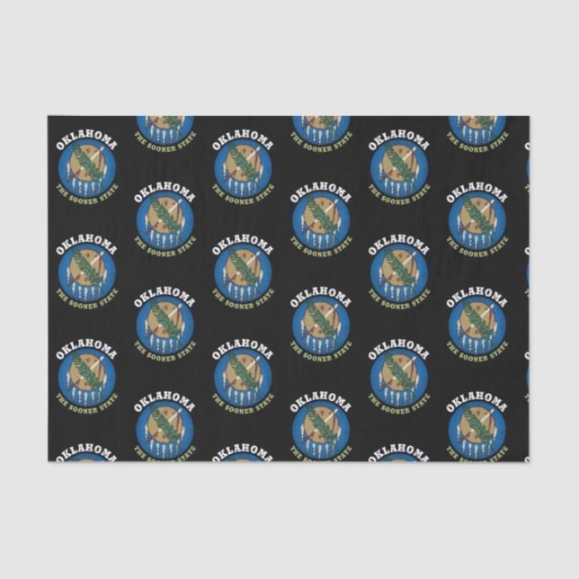 PAPEL DE SEDA BANDERA DEL ESTADO SOONER DE OKLAHOMA (Anverso)