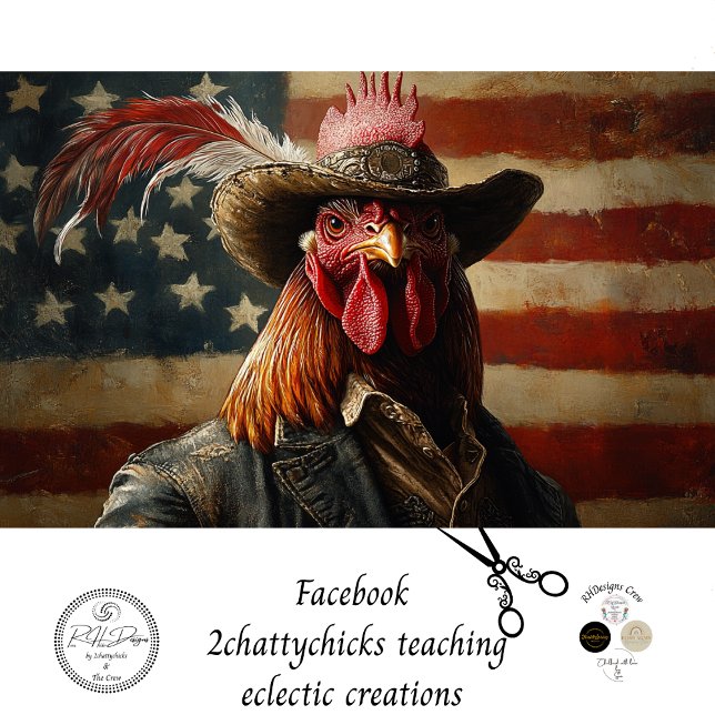 Papel De Seda Bandera del gallo patriótico de los Estados Unidos (Subido por el creador)