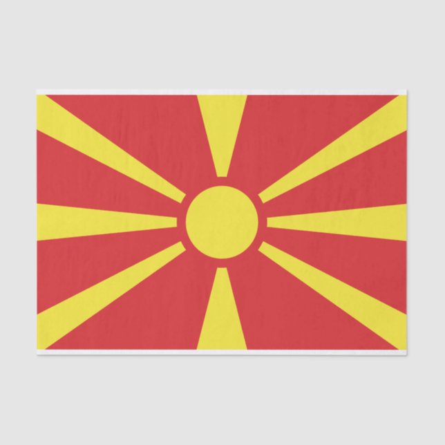 Papel De Seda Bandera del Norte de Macedonia (Anverso)
