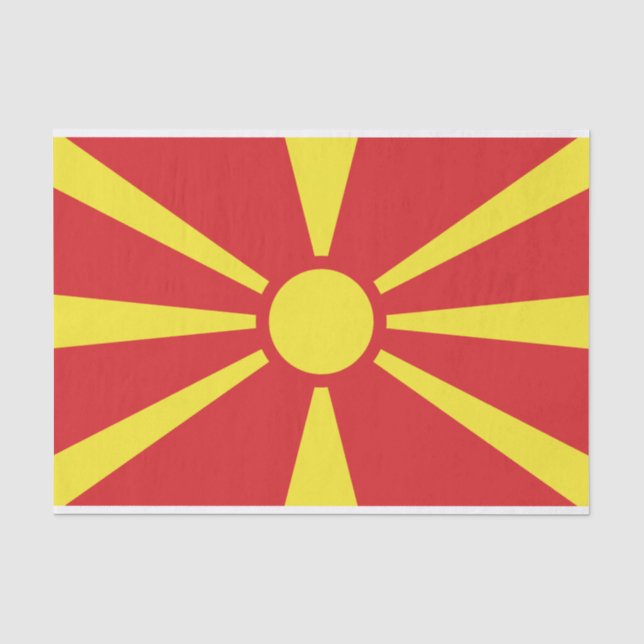 Papel De Seda Bandera del Norte de Macedonia (Anverso)