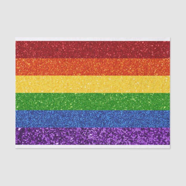 Papel De Seda Bandera del orgullo gay Purpurina LGBT (Anverso)