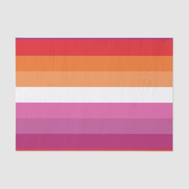 Papel De Seda Bandera del Orgullo Lesbiano (Anverso)