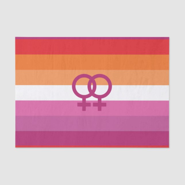 Papel De Seda Bandera del Orgullo Lesbiano WLW (Anverso)