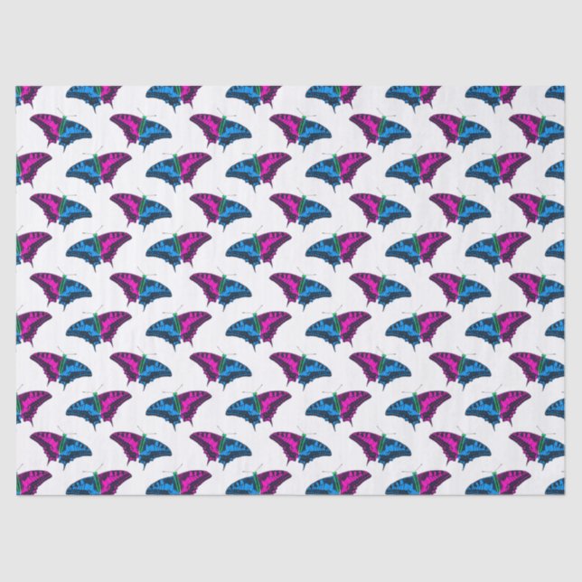Papel De Seda Bandera del Orgullo Polisexual Mariposa de cerda (Anverso)