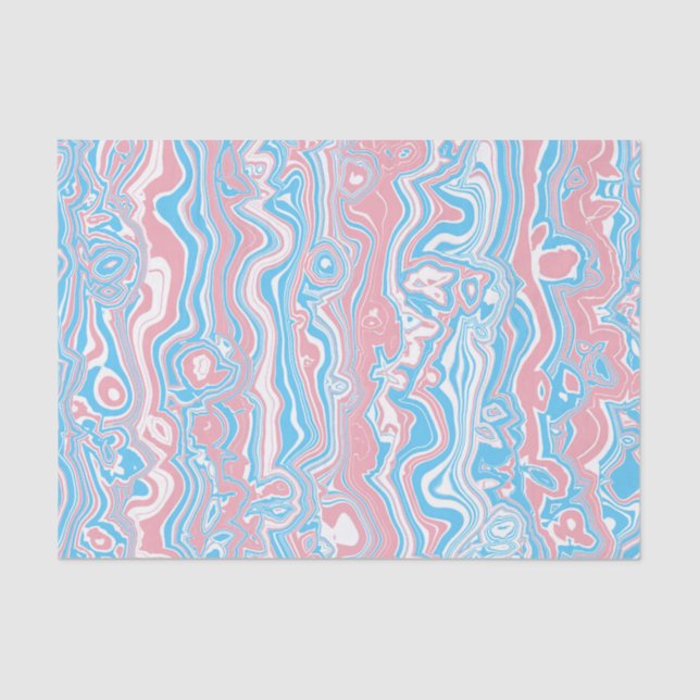 Papel De Seda Bandera del orgullo trans Trippy Boho Groovy Wavy  (Anverso)