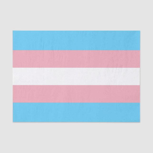 Papel De Seda Bandera del Orgullo Transgénero Horizontal (Anverso)