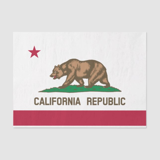 Papel De Seda Bandera del oso de la República de California: Est (Anverso)