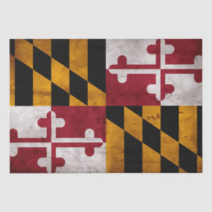 Papel De Seda Bandera desgastada vintage del estado de Maryland