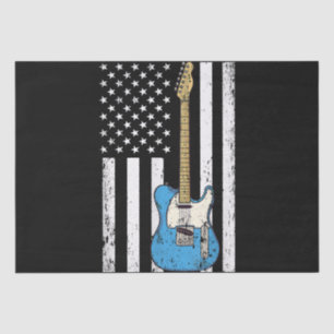 Papel De Seda Bandera estadounidense de guitarra vintage