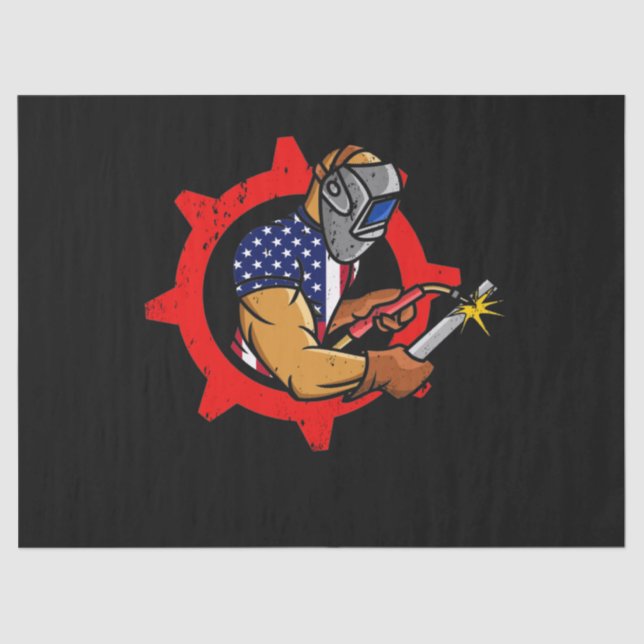 Papel De Seda Bandera estadounidense de soldadura Regalo de gale (Anverso)