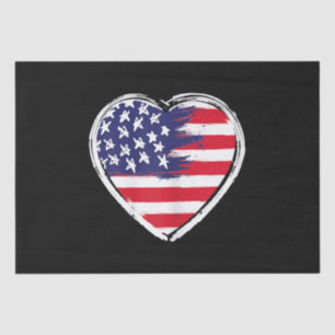 Papel De Seda Bandera estadounidense del corazón 4 de julio Estr